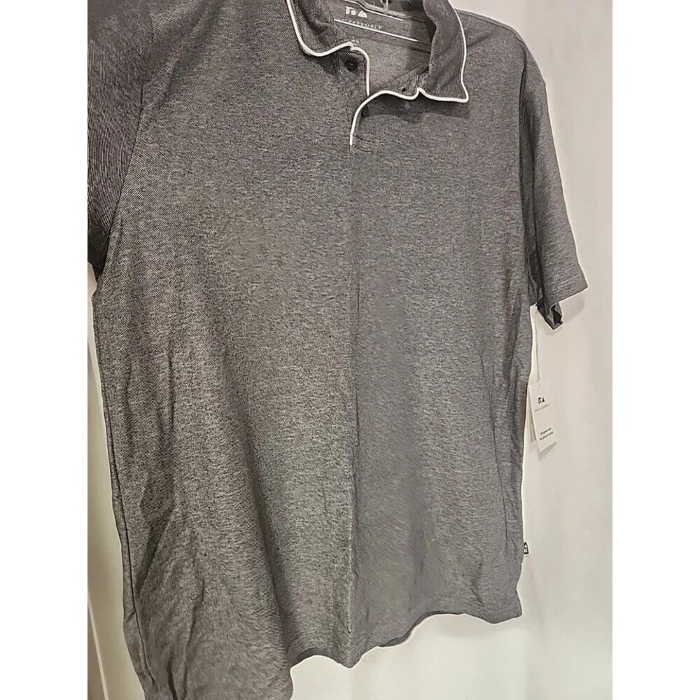Free Assembly Mens Gray Polo Size Large Collar Classic Button Golf Comfortable
